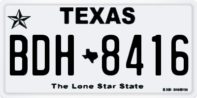 TX license plate BDH8416