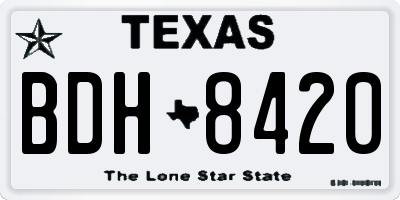 TX license plate BDH8420