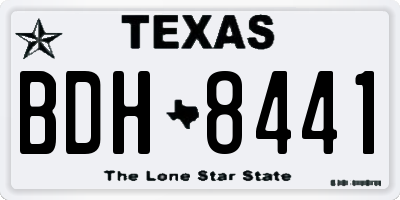 TX license plate BDH8441
