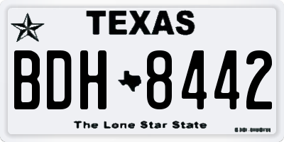 TX license plate BDH8442