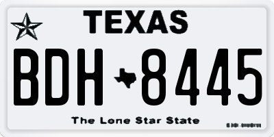 TX license plate BDH8445