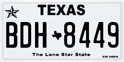 TX license plate BDH8449
