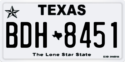 TX license plate BDH8451