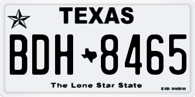 TX license plate BDH8465