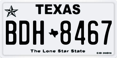 TX license plate BDH8467