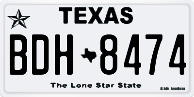 TX license plate BDH8474