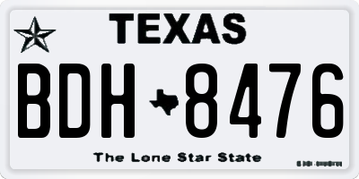 TX license plate BDH8476