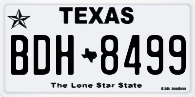 TX license plate BDH8499