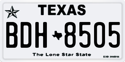 TX license plate BDH8505