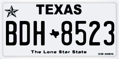 TX license plate BDH8523
