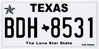 TX license plate BDH8531