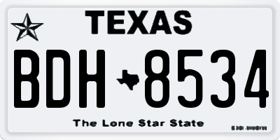 TX license plate BDH8534