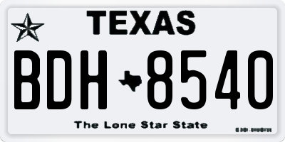 TX license plate BDH8540