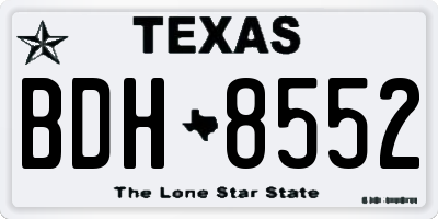TX license plate BDH8552