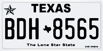 TX license plate BDH8565