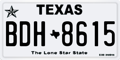 TX license plate BDH8615