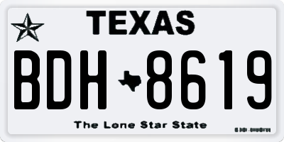TX license plate BDH8619