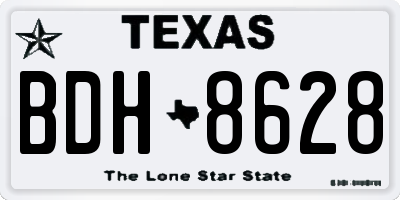 TX license plate BDH8628
