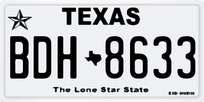TX license plate BDH8633