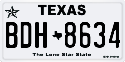 TX license plate BDH8634