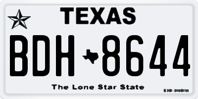 TX license plate BDH8644