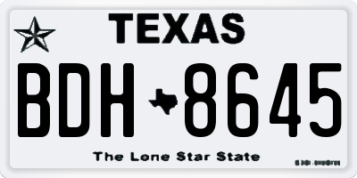 TX license plate BDH8645