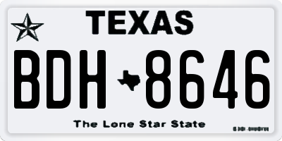 TX license plate BDH8646