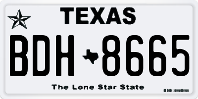TX license plate BDH8665