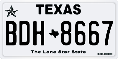 TX license plate BDH8667