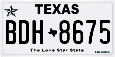TX license plate BDH8675