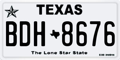 TX license plate BDH8676