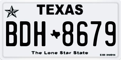 TX license plate BDH8679