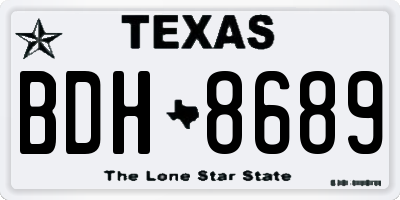 TX license plate BDH8689