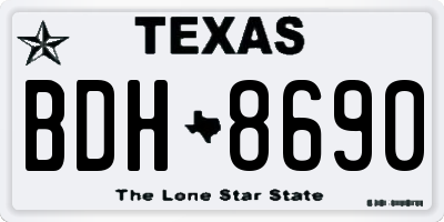 TX license plate BDH8690