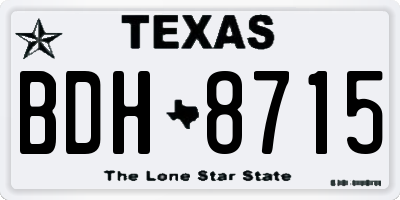 TX license plate BDH8715