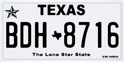 TX license plate BDH8716