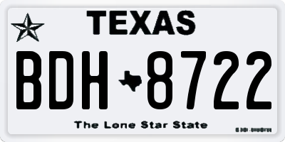 TX license plate BDH8722