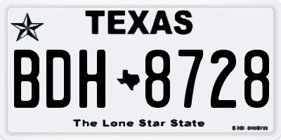 TX license plate BDH8728