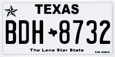 TX license plate BDH8732