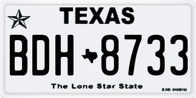 TX license plate BDH8733
