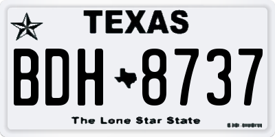 TX license plate BDH8737