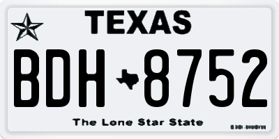 TX license plate BDH8752