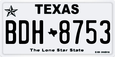 TX license plate BDH8753