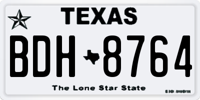 TX license plate BDH8764