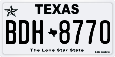 TX license plate BDH8770