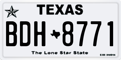 TX license plate BDH8771