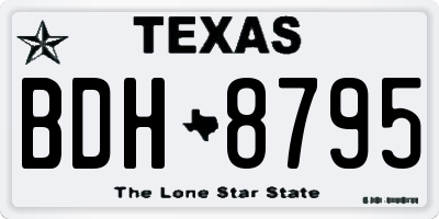 TX license plate BDH8795