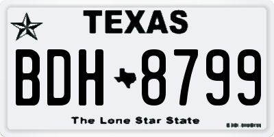TX license plate BDH8799