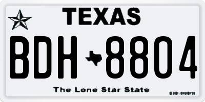 TX license plate BDH8804