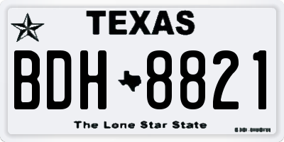 TX license plate BDH8821